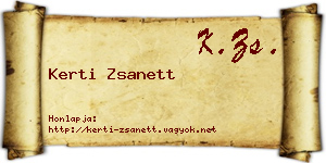 Kerti Zsanett névjegykártya